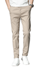 Calça Masculina Casual com Elástico na Cintura e Cores Sólidas