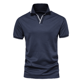 Camisa polo masculina com gola em V