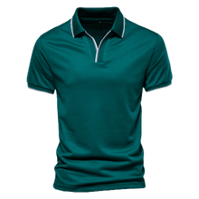 Camisa polo masculina com gola em V