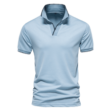 Camisa polo masculina com gola em V