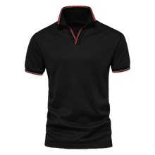 Camisa polo masculina com gola em V