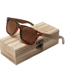 Óculos de Sol com Hastes de Madeira Natural com Lentes Polarizadas e Proteção UV400